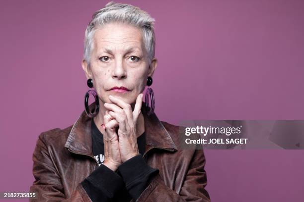 Portuguese-Belgian singer and actress Lio poses during a photo session in Paris on November 7, 2024.