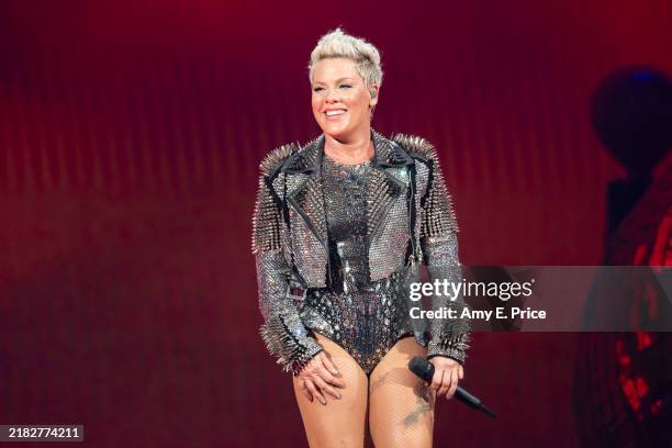 Pink performs onstage as a part of her Summer Carnival tour at the Moody Center on November 03, 2024 in Austin, Texas.