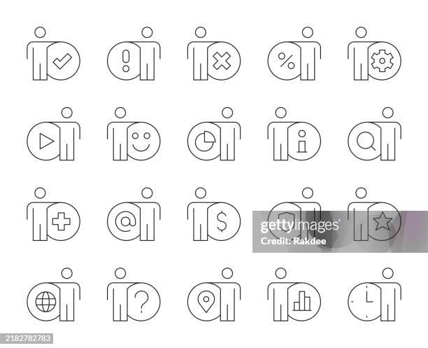 human behavior 1 - thin line icons - math problem stock illustrations