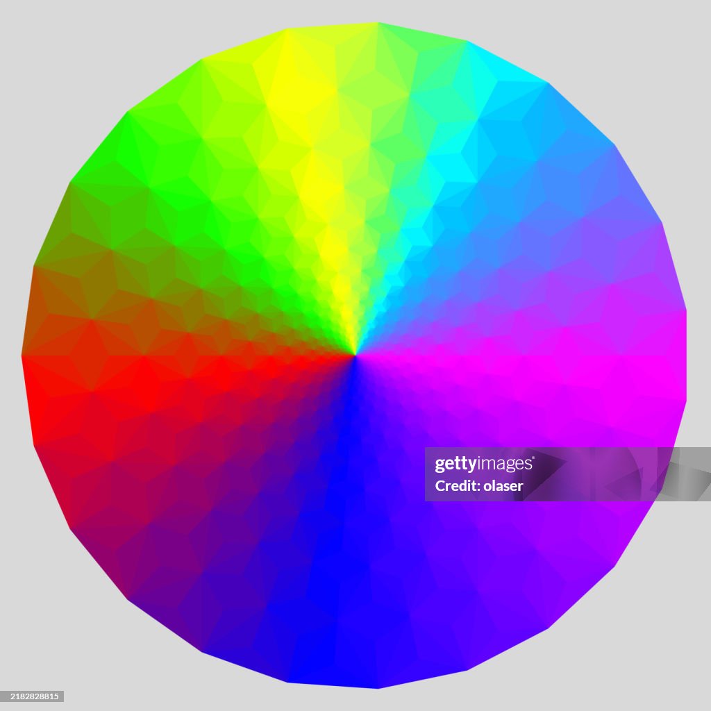 Triangles Forming Hexagons In Circle Rainbow Palette Pattern High-Res ...
