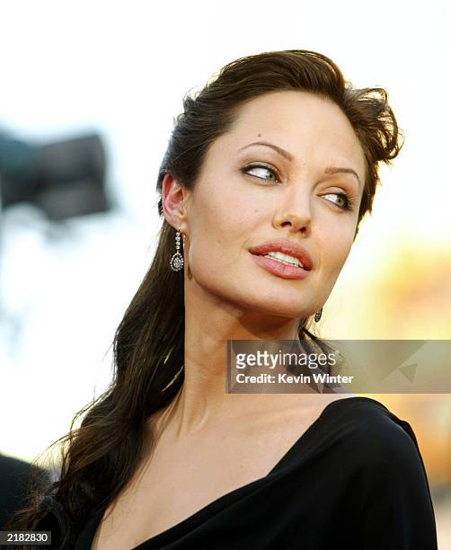 Actress Angelina Jolie attends the world premiere of the film "Lara Croft Tomb Raider: The Cradle of Life" at Grauman's Chinese Theatre July 21, 2003...