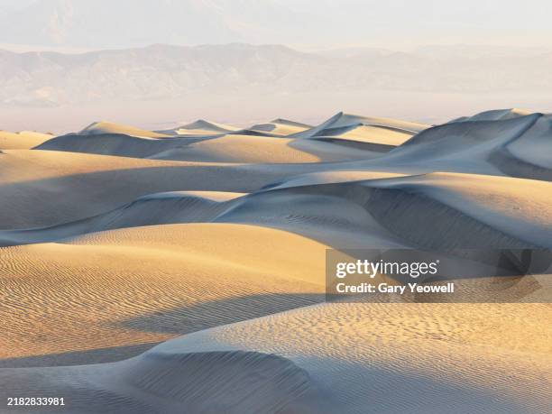 sand dune formations in death valley national park - death valley stockfoto's en -beelden