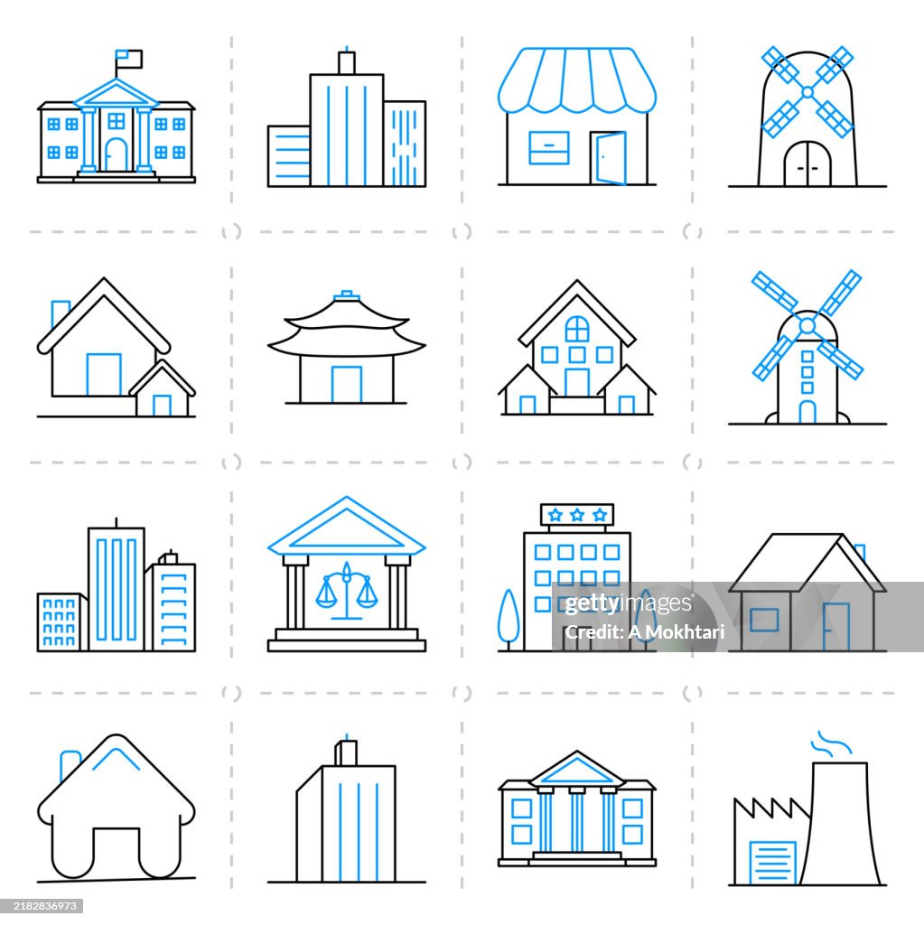 Houses line icon.