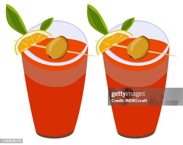 caesar cocktail - rum stock illustrations