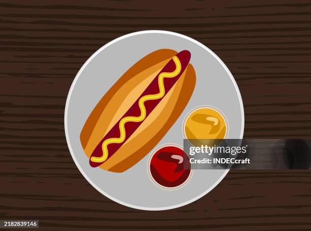 hotdog - eating bread stock illustrations