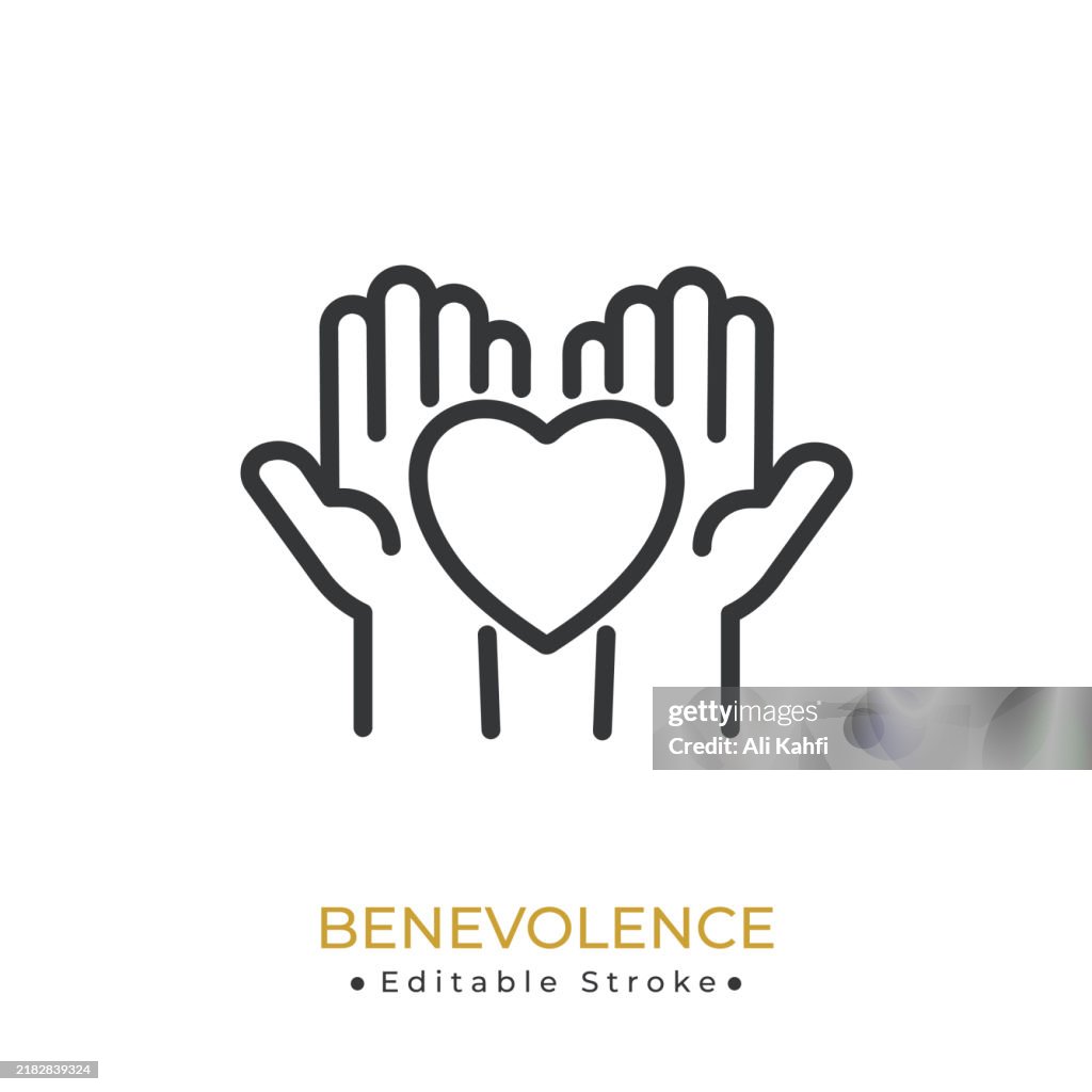 Benevolence glyph line icon. Thin line icon that can be applied anywhere, simple, pixel perfect and modern style