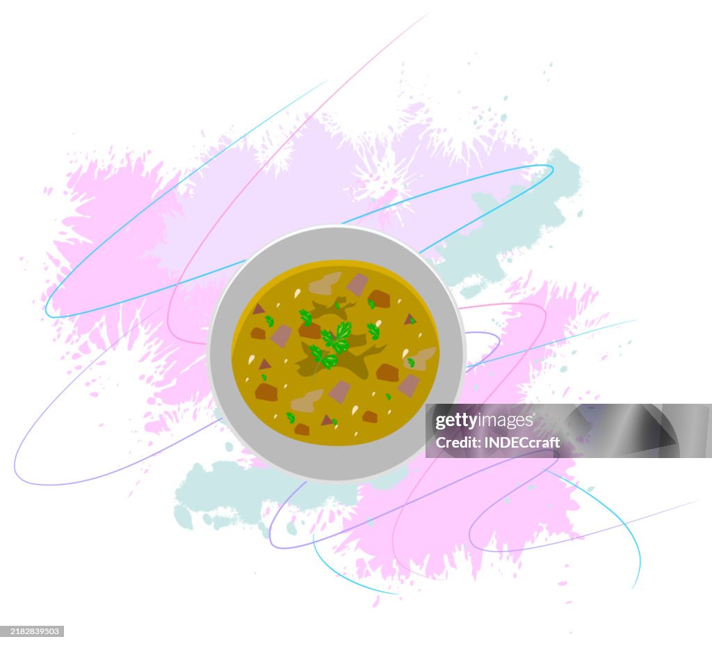Yellow peas soup with grunge