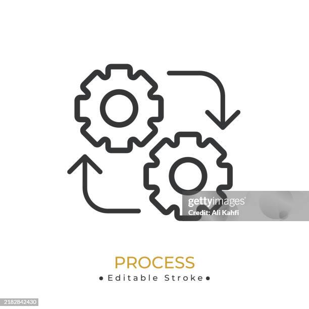 process glyph line icon. thin line icon that can be applied anywhere, simple, pixel perfect and modern style - efficiency stock illustrations
