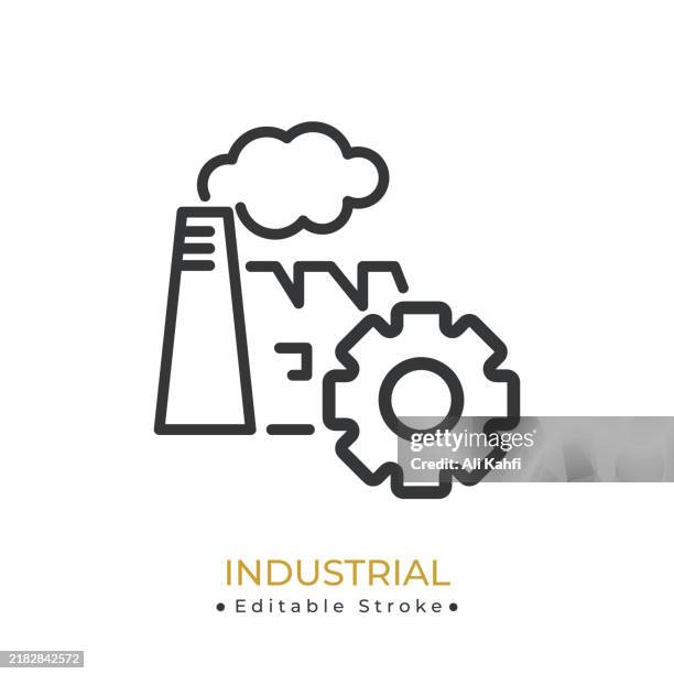 industrial glyph line icon. thin line icon that can be applied anywhere, simple, pixel perfect and modern style - cardboard robot stock illustrations