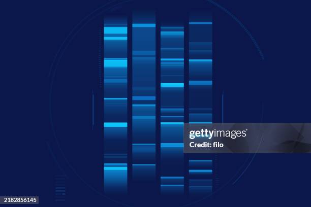 dna gel run biotechnology abstract background - research foundation stock illustrations