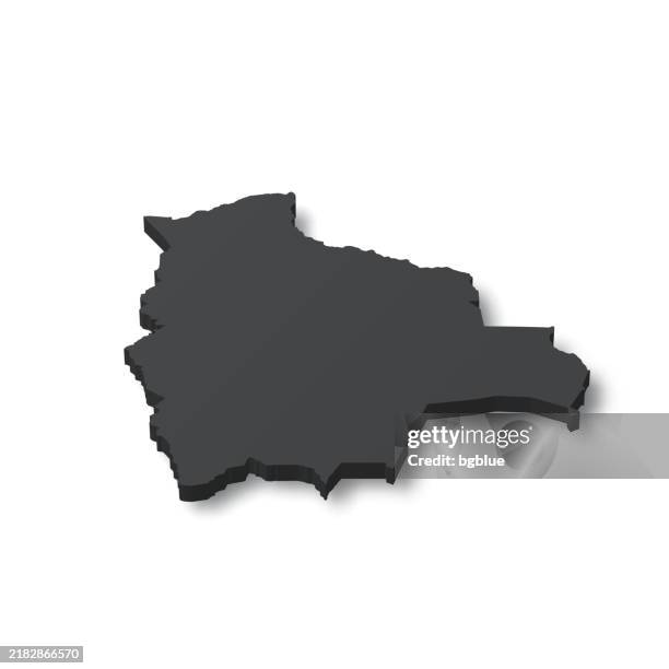 bolivia - 3d black map on white background - sucre bolivia stock illustrations