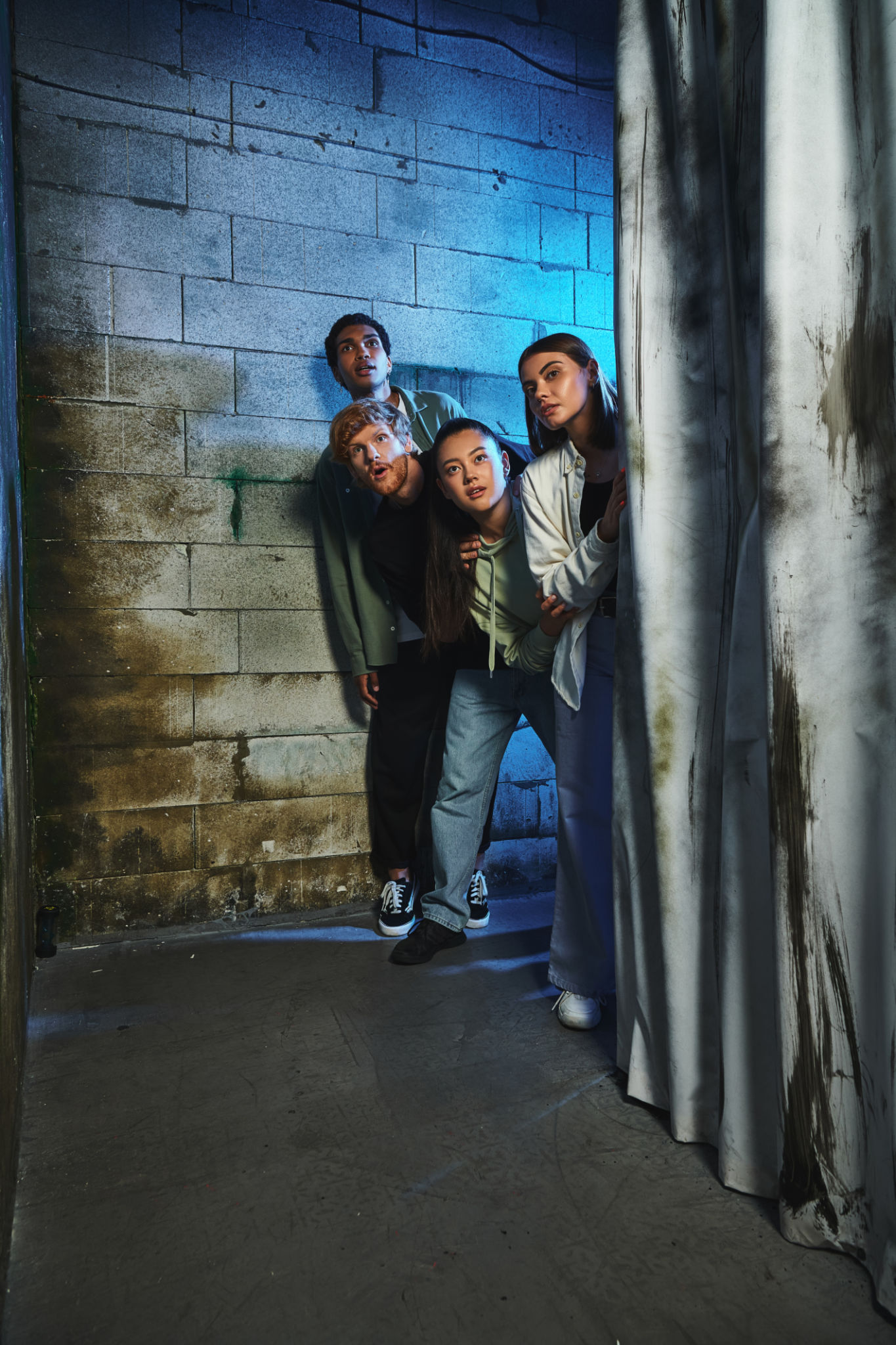 friends playing escape room