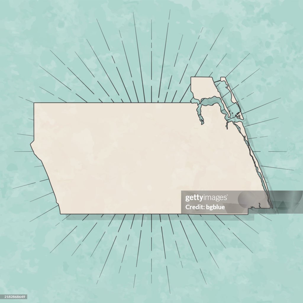 Martin County, Florida. Map in retro vintage style - Old textured paper