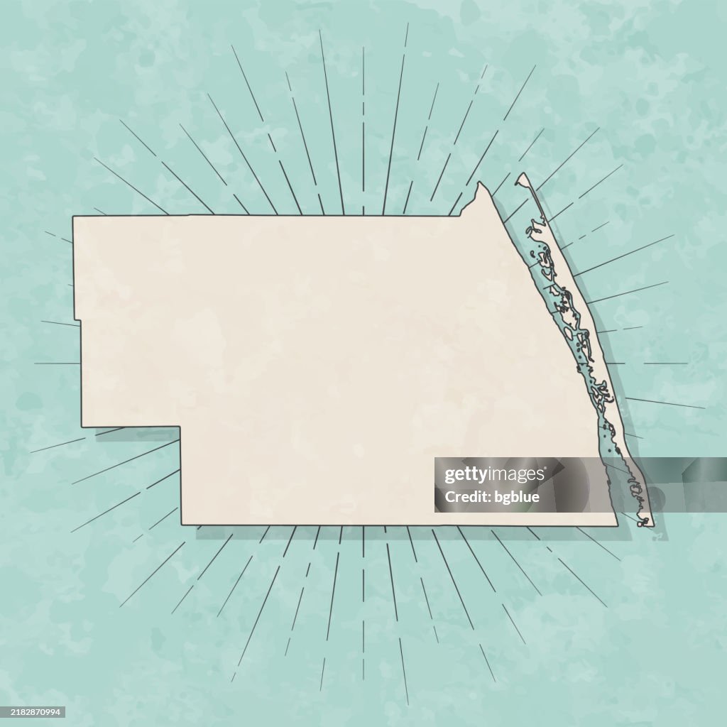 Indian River County, Florida. Map in retro vintage style - Old textured paper