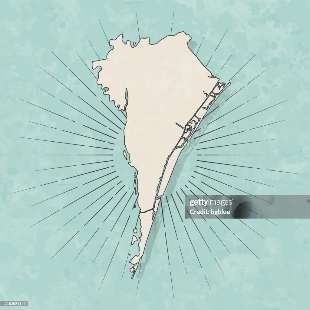 New Hanover County, North Carolina. Map in retro vintage style - Old textured paper