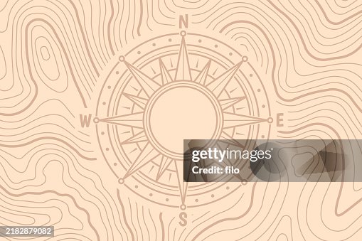 Topographic Compass Rose Direction Map Background Topographic Compass Rose Direction Map Background