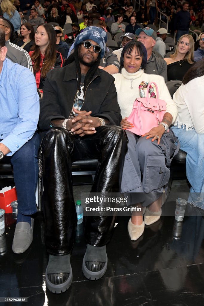 Boston Rapper Chainz Rapper 2 Chainz and Keisha Epps attend the game between the Boston ...