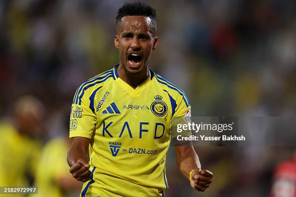 Ghareeb Abdu Al Rahman Ghareeb of Al Nassr reacts after 1st goal for his team ...