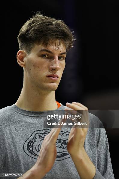 Gators Rioux Olivier Rioux of the Florida Gators looks on during the second half ...