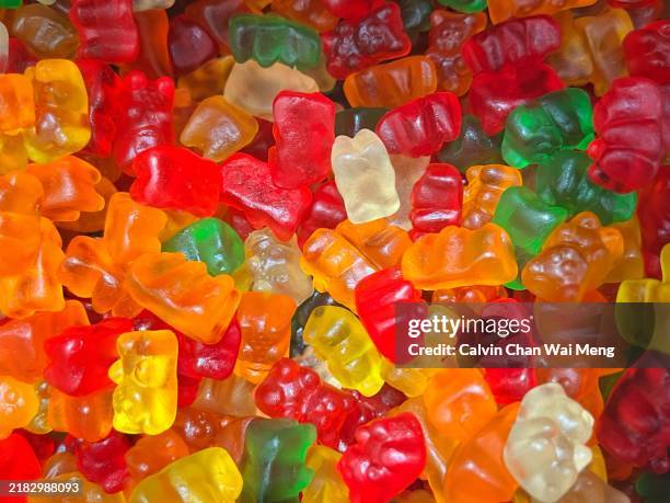 gummy bear candies - jelly bears stock pictures, royalty-free photos & images