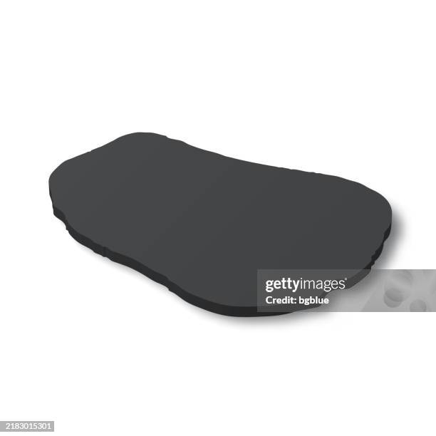 clipperton island - 3d black map on white background - lagoon stock illustrations