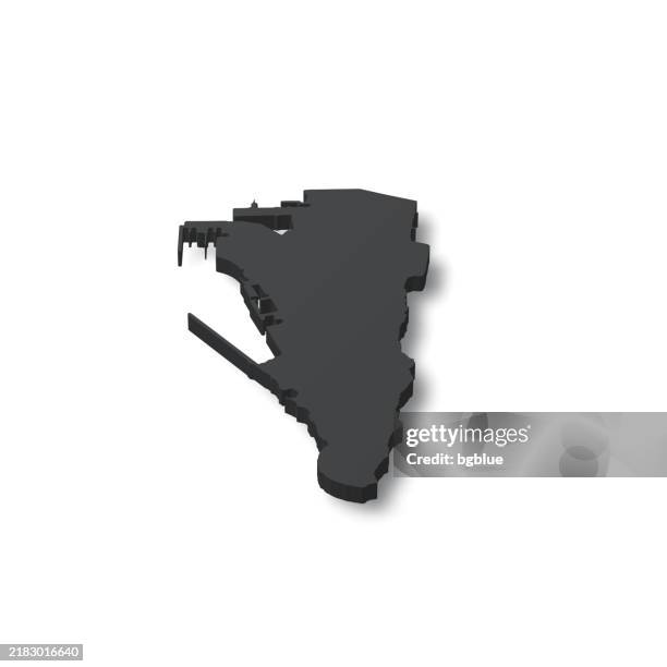 gibraltar - 3d black map on white background - gibraltar stock illustrations