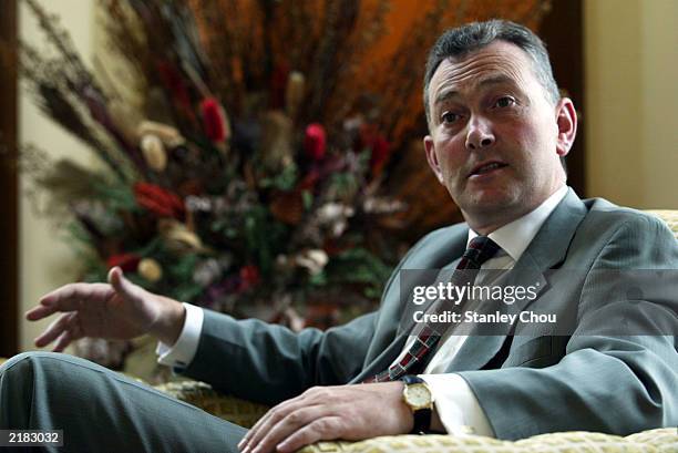 Richard Scudamore, Chief Executive of the F.A. Premier League speaks during an interview held at the Palace of the Golden Horses Hotel on July 22,...