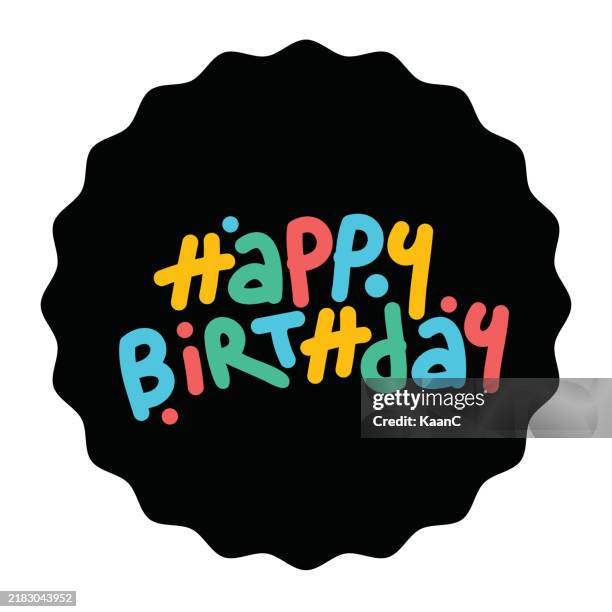 stockillustraties, clipart, cartoons en iconen met happy birthday. happy birthday vector lettering design. modern calligraphy. vector stock illustration - verjaardagskaart