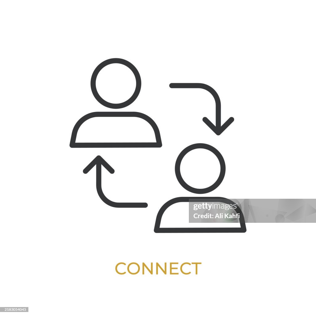 Connect glyph line icon. Thin line icon that can be applied anywhere, simple, pixel perfect and modern style