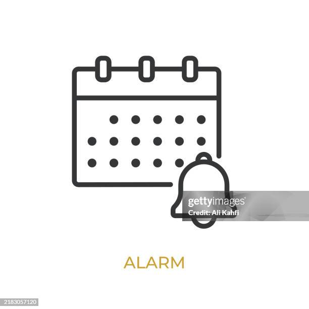 alarm glyph line icon. thin line icon that can be applied anywhere, simple, pixel perfect and modern style - computer key board stock illustrations