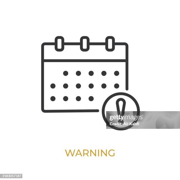 ilustraciones, imágenes clip art, dibujos animados e iconos de stock de icono de línea de glifo de advertencia. icono de línea fina que se puede aplicar en cualquier lugar, simple, pixel perfecto y estilo moderno - símbolo de aviso