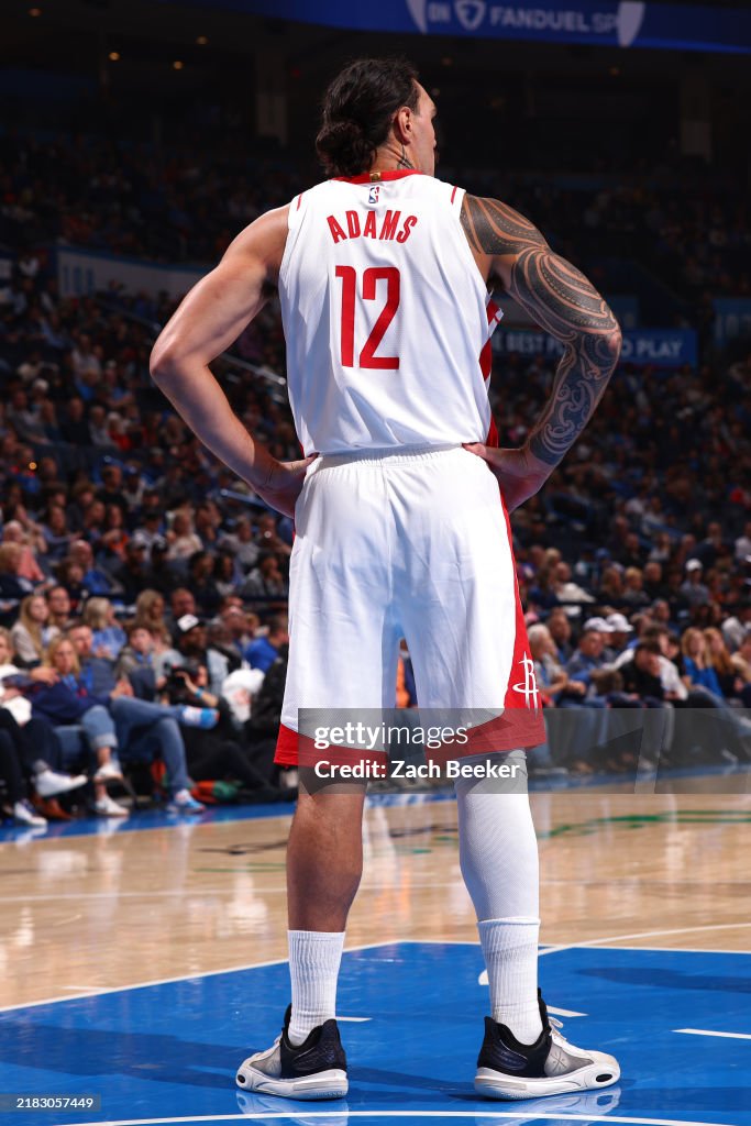 Steven Adam Rockets Rookie Vs. Now Steven Adams of the Houston Rockets looks on during the game against ...