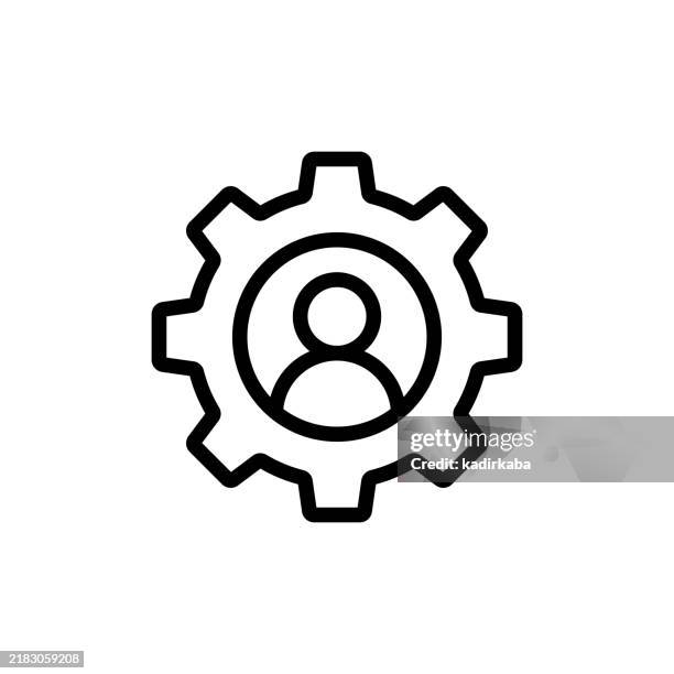 user setting line icon. - collect icon stock illustrations