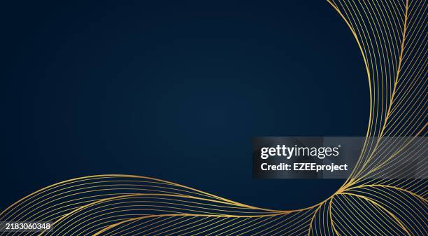 line art wave gold luxury background. abstract line golden background. luxury elegant ornament background. vector illustration. - certificate background stock illustrations
