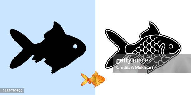 goldfish icon. - the goldfish cafe stock illustrations