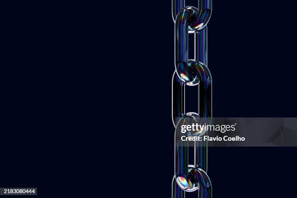 metal chain links - decentralizzazione foto e immagini stock