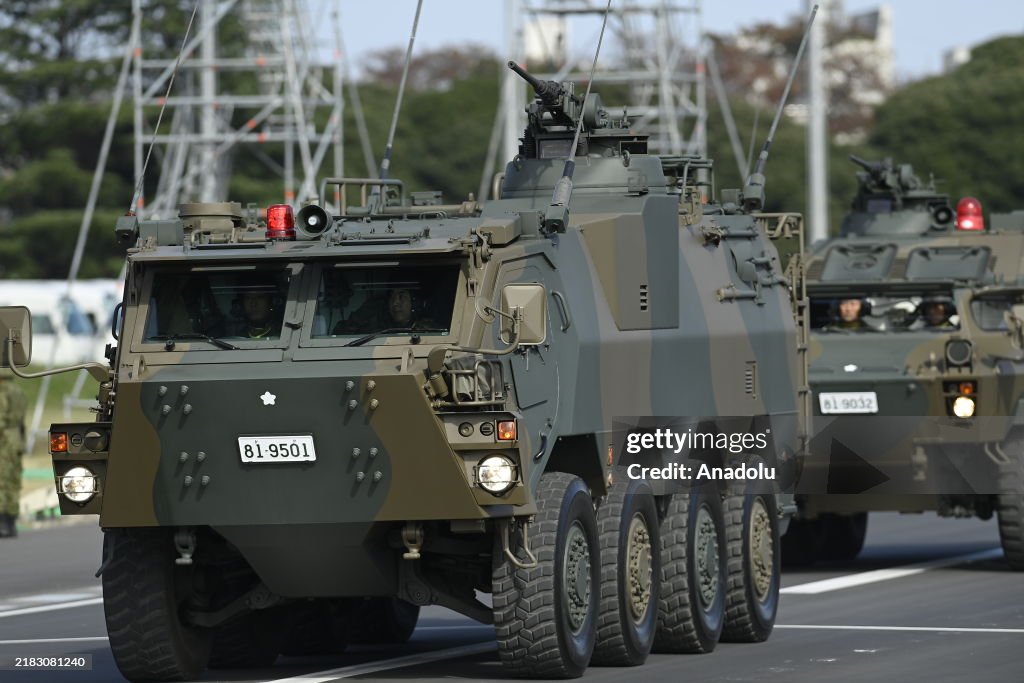 Jsdf Parade Armored vehicles of Japan Self Defense Forces parade in formation at ...
