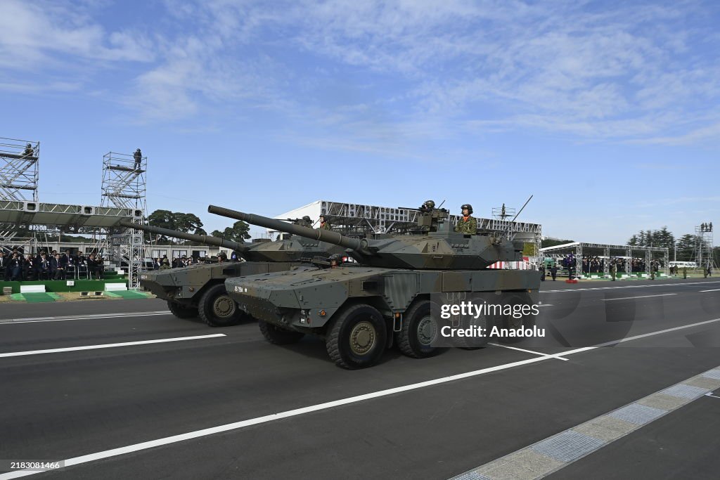 Jsdf Parade Armored vehicles of Japan Self Defense Forces parade in formation at ...