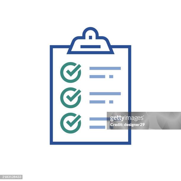 bildbanksillustrationer, clip art samt tecknat material och ikoner med checklist line icon vector design - checklista