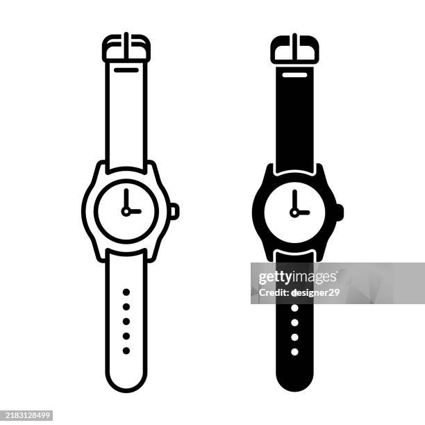 wristwatch icon vector design - strap stock illustrations