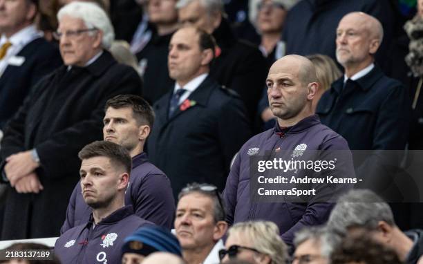England's head coach Steve Borthwick looks on during the Autumn Nations Series 2025 match between England and Australia at Allianz Stadium on...