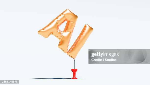 ai bubble: the rise and speculation of artificial intelligence - deflated stock pictures, royalty-free photos & images