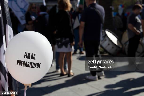 Workers' strike, called by the CGTP union unit, takes place in Porto and Lisbon, where workers demonstrate for better pensions, wages, and working...