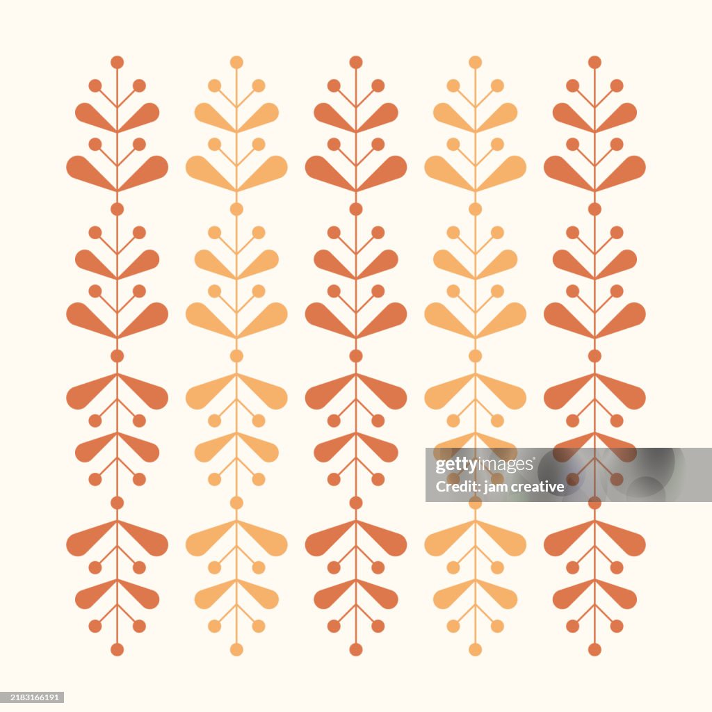 Fall Harvest Retro Abstract Dried Cornstalk