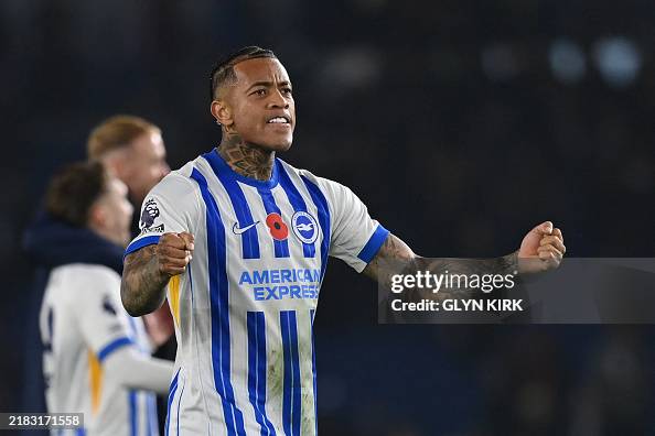 Igor Defender Brighton's Brazilian defender Igor Julio celebrates on the pitch ...