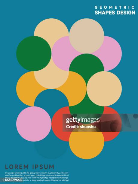 abstract colors geometric flat round drop pattern background - simplicity stock illustrations