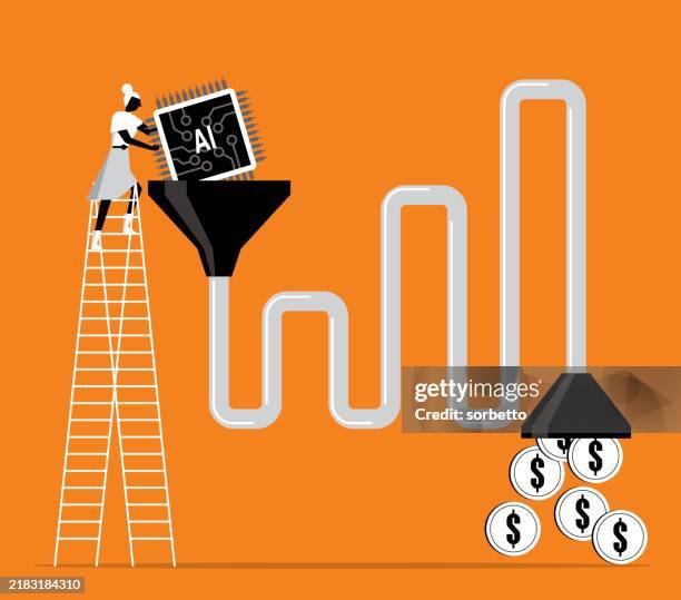 stockillustraties, clipart, cartoons en iconen met semiconductor - businesswoman - vraag en aanbod