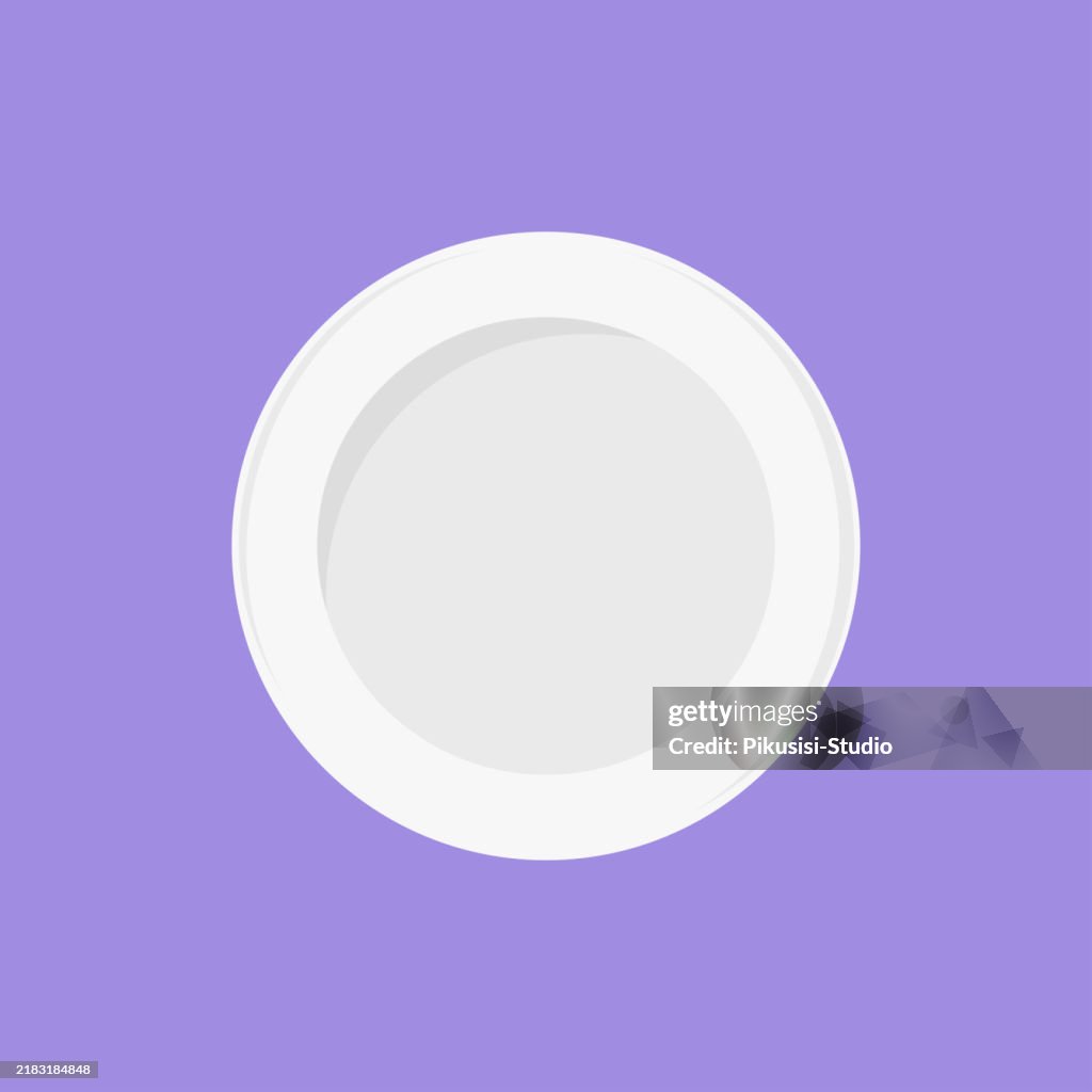 Empty plate top view icon