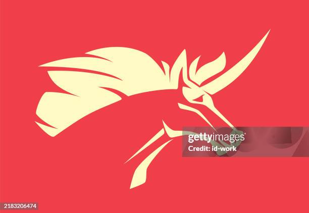 unicorn head symbol - unicorn head stock illustrations