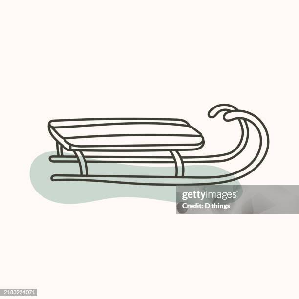 hand drawn sled. - sled stock illustrations